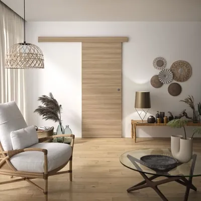 Produktbild von Schiebetür-Bausatz – OPTIMUM – BARBADE2 – H 204 x 83 x 3,6 cm, MDF, hohe Qualität, einfache Installation