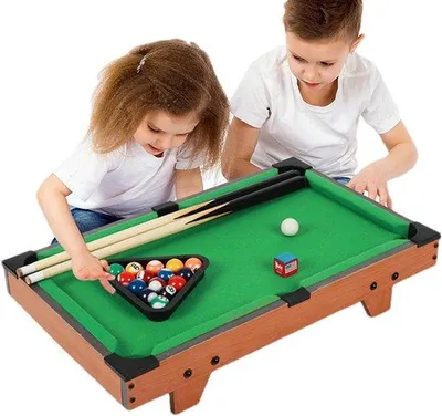 Produktbild von Famanu Billardtisch Spielset - Mini Pooltisch - Kompakt und Klappbar - 52 x 29 x 10,5 cm