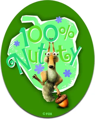 Produktbild von Ice Age 100% Nutty Oval - Aufnäher, Bügelbild, Aufbügler, Applikationen, Patches, Flicken, Größe: 10 x 8 cm