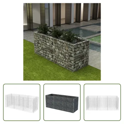 Immagine prodotto di The Living Store Gabion letto rialzato in acciaio 270×90×100 cm