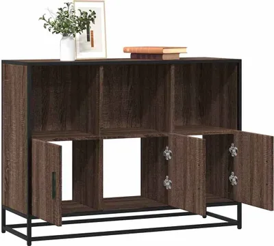 Zdjęcie produktu dla Maison Exclusive – kredens w kolorze brązowym, imitacja dębu, 100 x 35 x 76 cm, materiał drewnopochodny