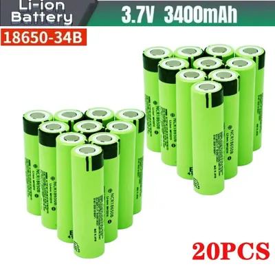 Immagine prodotto di Batterie ricaricabili agli ioni di litio 18650 - INR18650-34B - Capacità 3400 mAh - 3,7 V - Ricaricabili - Senza caricabatterie - Confezione da 20