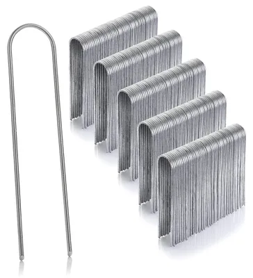 Image de Lot de 250 chevilles de fixation pour jardin en forme de U, de 150 mm, en acier galvanisé