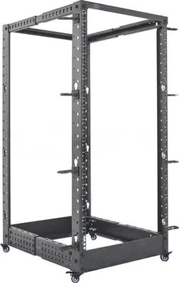Zdjęcie produktu dla WP WPN-ROS-226X-B, Stojak wolnostojący, 22U, 450 kg, Relingi, Kółka, 21 kg