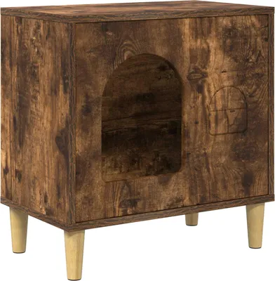 Zdjęcie produktu dla Koty Dom Dąb wędzony 51 x 30 x 52 cm Materiał drewnopochodny