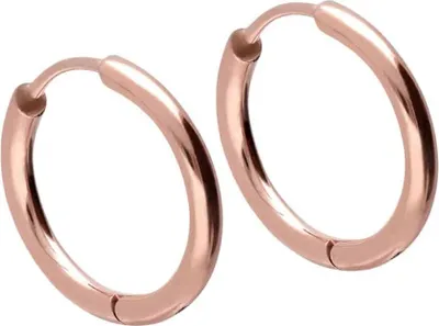 Produktbild von Chirurgenstahl Ohrclicker Creolen RoséGold Innendurchmesser: 12mm + Designstärke: 2 mm (0,8 mm Stabstärke)mm