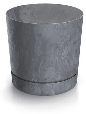 Produktbild von Tubo P Beton Effect 200E runder Blumentopf mit Untersetzer | Marengo