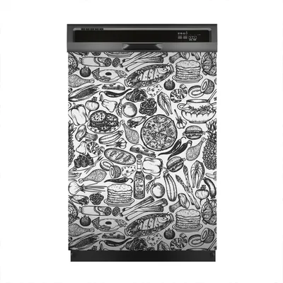 Produktbild von Magnete Dekorative 60x80 cm Küche Magnetmatte Spülmaschine - Lebensmittel Doodle