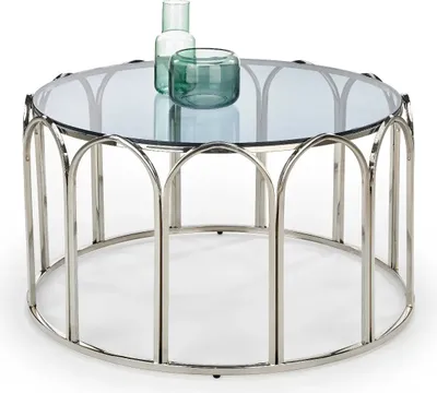 Produktbild von Halmar Runder Couchtisch Olivia - Rauch / Silber
