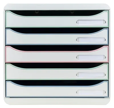 Produktbild von Exacompta 309303D, 5 Schublade(n), Kunststoff, Blau, Grün, Grau, Pink, Salbei, 1 Stück(e), 347 mm, 278 mm