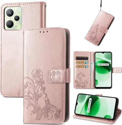 Produktbild von König Design Hülle kompatibel mit Realme C35 Kunstleder Handyhülle - Handy Case Roségold