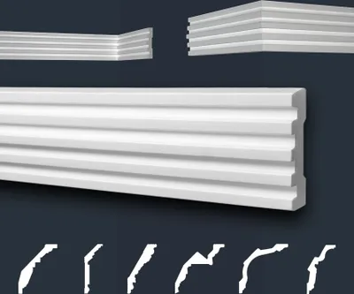 Produktbild von Marbet Deckenleisten weiß Sparpaket aus Styropor EPS - Stuckleisten gemustert, im traditionellen Design - (2 Meter B-39) Winkelprofile Wandprofile Eckleisten