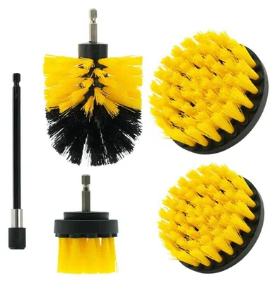 Toilettenbürsten-Set: 4 Ersatzköpfe + Edelstahlgriff, schwarz