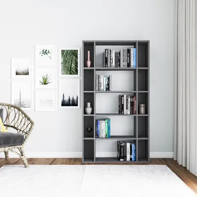 Image de Skye Decor, Sanborn - Anthracite, bibliothèque, anthracite, 100 % panneaux de particules mélaminés, 90 x 25 x 163,6 cm