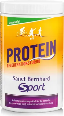 Produktbild von Sanct Bernhard Sport Protein Regenerationsturbo–750g-Dose, Granatapfel