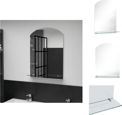 Image de vidaXL Miroir mural avec étagère 50×70 cm verre trempé - miroir