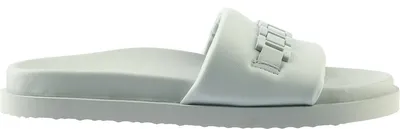 Produktbild von Högl Sommer Plateau Pantoletten aus Leder mit tonaler Schmuckkette und leichter, rutschhemmender Sohle, Blau