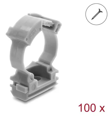 Image de Support pour gaine de câble, à visser, avec clip de fixation pour tube de 20 mm