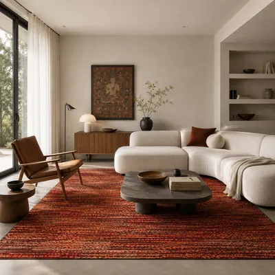 Produktbild von Designer Teppich Samba Terrakotta Verlauf Modern, Größe:120x170 cm, KI-generiertes Bild