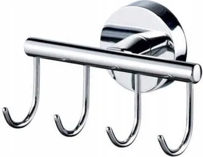 Image de Suspension murale 4 crochets 11x6 cm chrome