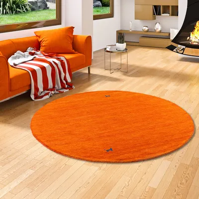 Produktbild von Natur Teppich Indo Nepal Gabbeh Shiva Terrakotta Rund, Größe:150 cm Rund