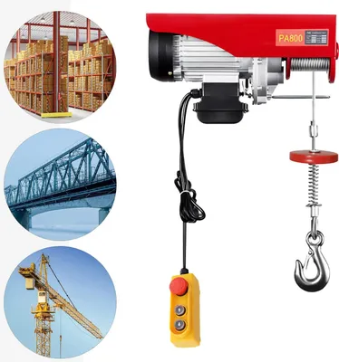 Produktbild von Elektrische Seilwinde 220 V - Elektro Seilzug / Kranheber - Tragkraft 800 kg - Stahlseil - Kabel-Fernbedienung