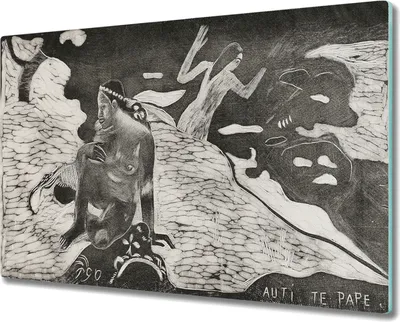 Produktbild von Coloray Schneidebrett Herdabdeckplatte 80x52 cm Kochplattenabdeckung Küchenbrett Hackbrett - Auti diese pape Gauguin