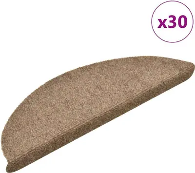 Zdjęcie produktu dla Maty na schody samoprzylepne 30 szt. 56x17x3 cm beżowe półokrągłe
