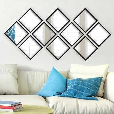 Produktbild von Wallity, SETAYNA_036- LAR1158, Silber, Wandspiegel, 24 x 24 cm, 100% Glas