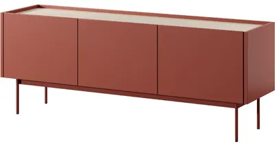 Produktbild von TV Lowboard COLOUR 01 ceramic red / linea eiche