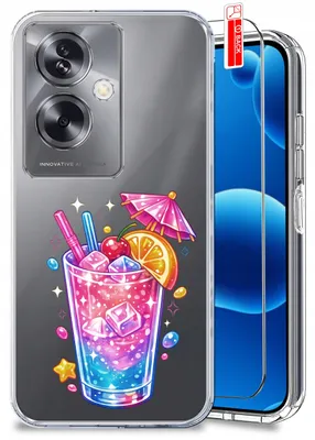 Image de Coque pour Oppo A79 5G – Motifs estivaux, coque transparente et colorée + film de protection pour écran