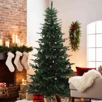 Produktbild von Künstlicher Weihnachtsbaum 220 cm mit 1949 Spitzen - Künstlicher Tannenbaum mit Metallständer