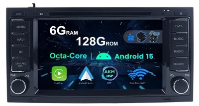 Obrázok produktu pre 6G+128G - Android 15, autorádio pre VW Touareg, Transporter T5 (2004-2011) - Bezdrôtové CarPlay/Android Auto
