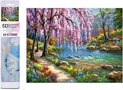 Produktbild von Norimpex Diamant Gemä lde von Sakura am Fluss 30x40cm
