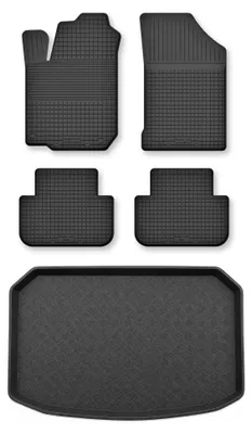 Produktbild von Gummimatten + Kofferraumwanne für Nissan Qashqai III 2021- (unterer Ladeboden) – Schwarz, Semi-Universal, angepasst – Wielganizator Semi-Universal