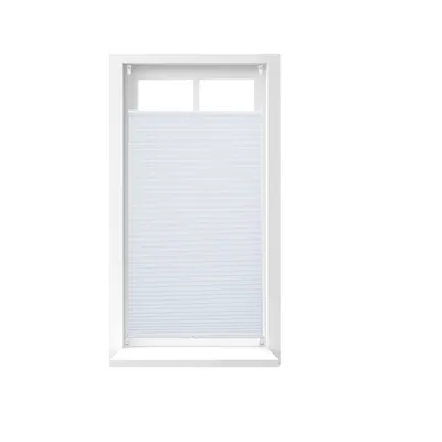 Immagine prodotto di 2 tende plissettate senza forature, sistema di fissaggio a incollaggio, tenda plissettata traslucida, tenda plissettata bianca, L x A: 60 x 130 cm