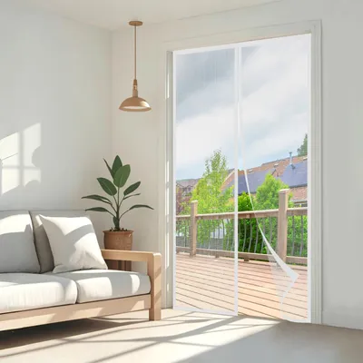 Obrázek produktu pro Magnetická moskytiéra na balkonové dveře 85 x 205 cm, bílá Snadná montáž