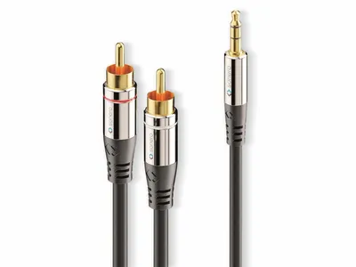 Image de Câble adaptateur audio SONERO, jack/RCA, 3,5 mm, stéréo, 15 m, noir