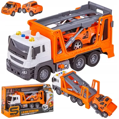 Produktbild von DK Autotransporter LKW Spielset mit Kran, Licht und Sound