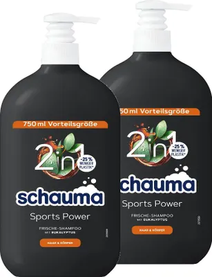 Produktbild von SCHAUMA Shampoo 750 ml Sports Power, 2x 750 ml