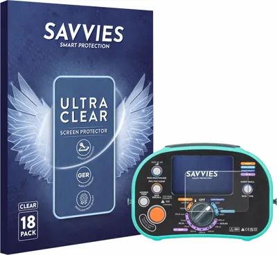 Produktbild von 18x Für Kewtech KT63DL Schutzfolie Savvies Displayschutz Display Schutz Folie Klar Transparent