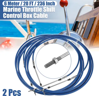 Image de 2pcs 20 pi 6 Mètre 236 pouces Bateau Marine 33C Accélérateur Contrôle Câble