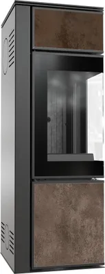 Produktbild von Kaminofen aus Stahl KRATKI TORA/S 8 kW Ø 150 Quarzsinter OXIDE MORO schwarz Verkleidung mit Türfeder