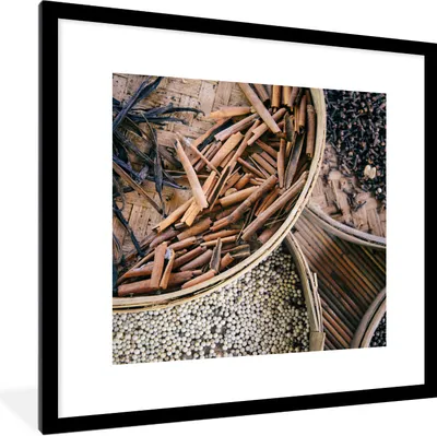 Produktbild von MuchoWow® Gerahmtes Poster Kräuter auf der Kaffeeplantage 40x40 cm - Poster mit Schwarzem Bilderrahmen Wandposter Rahmen Foto Bilder - Poster - Plakat im Rahmen