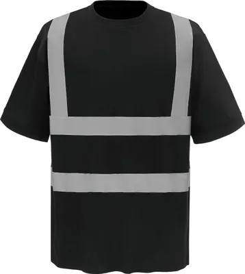 Produktbild von YOKO HVJ410 | Herren Hi Vis sicherheits T-Shirt EN ISO 20471 bis 6XL - Farbe: Black - Größe: M
