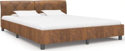 Obrázek produktu pro vidaXL Postelový rošt Brown Suede Look 160 x 200 cm