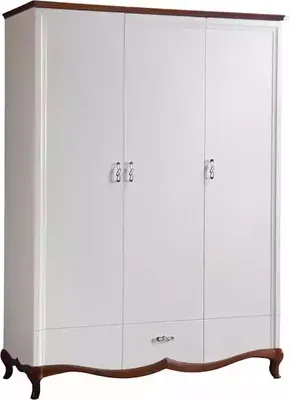 Zdjęcie produktu dla Biała szafa z szufladą, drewniany design. Szafy