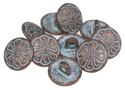 50 Ösenknöpfe, Metall - antikkupfer, 12mm