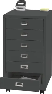 Produktbild von Stahl-Archivschrank 75x40x41cm dunkelgrau 6 Schubladen
