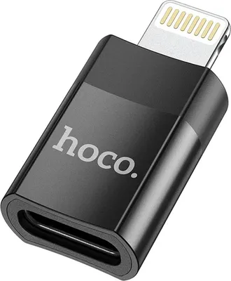 Produktbild von Hoco UA17 Lightning auf USB C Adapter für Apple iPhone iPad USB 2.0 Daten und Ladeadapter schwarz